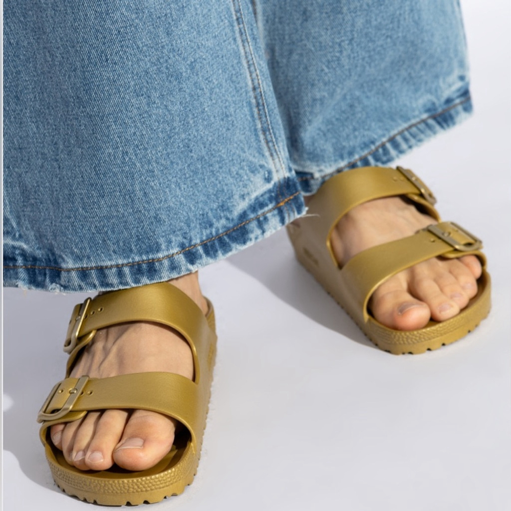 Birkenstock Arizona Eva Gold Sandals Shoes sz 8 - Picture 3 of 11
